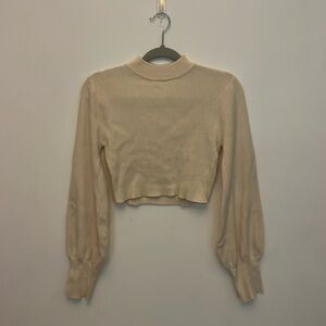 Open back cropped sweater